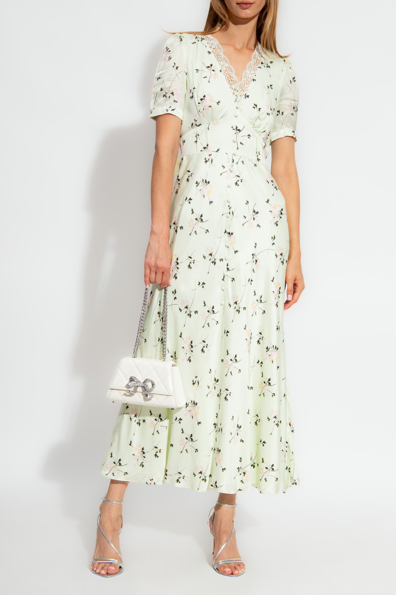 Self portrait green floral hot sale dress